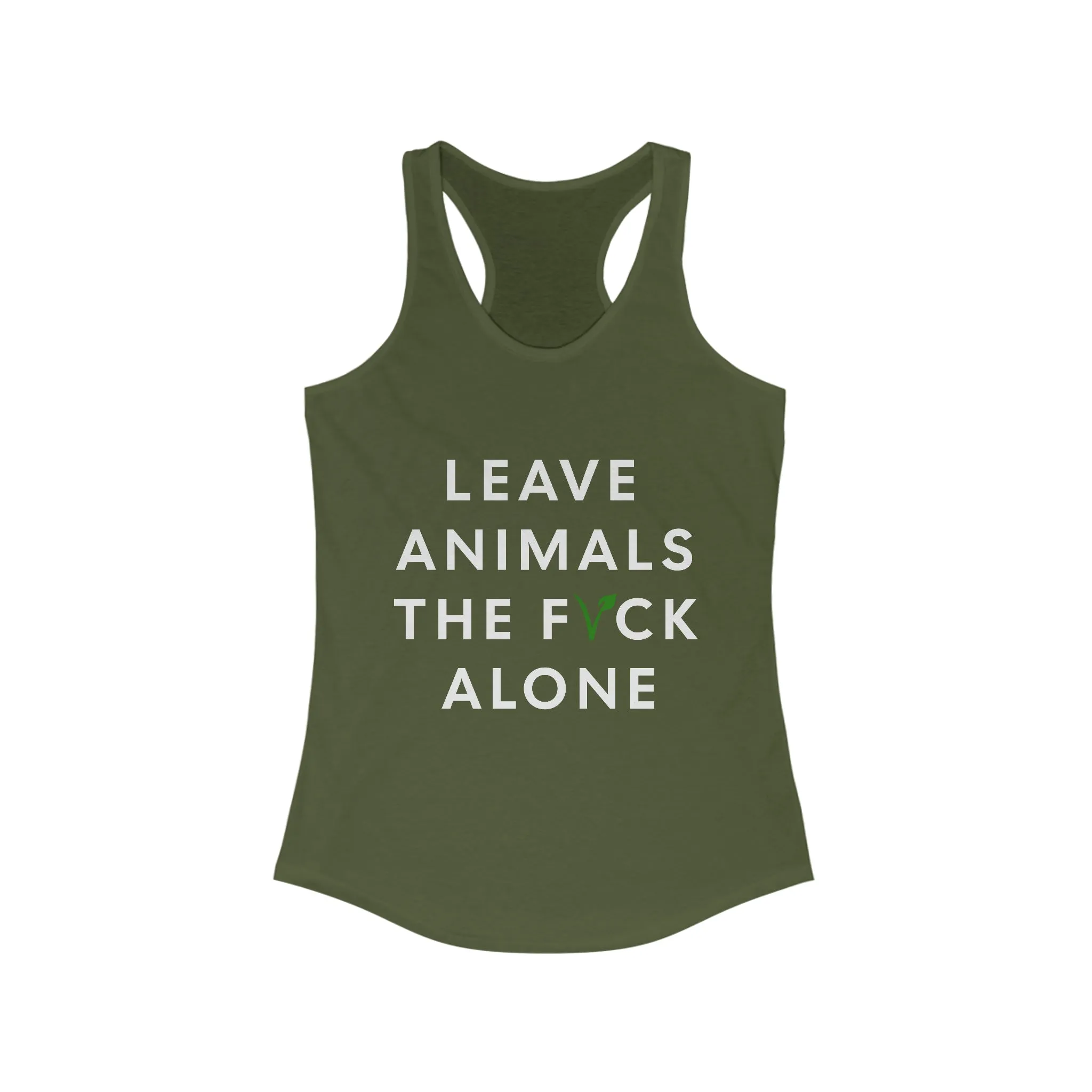 Leave Animals Alone Women's Ideal Racerback Tank