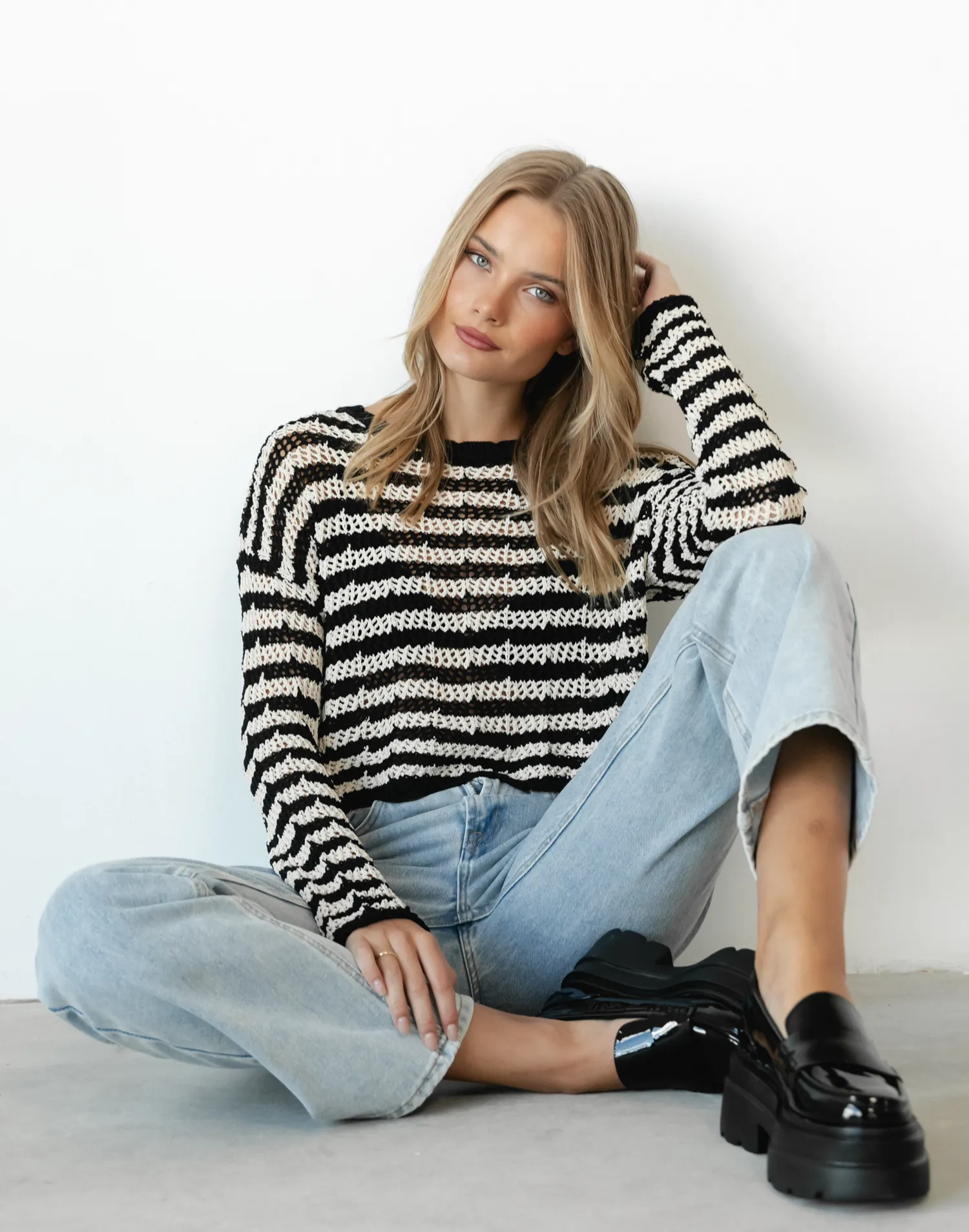 Lefler Knit Jumper (Black/Cream)