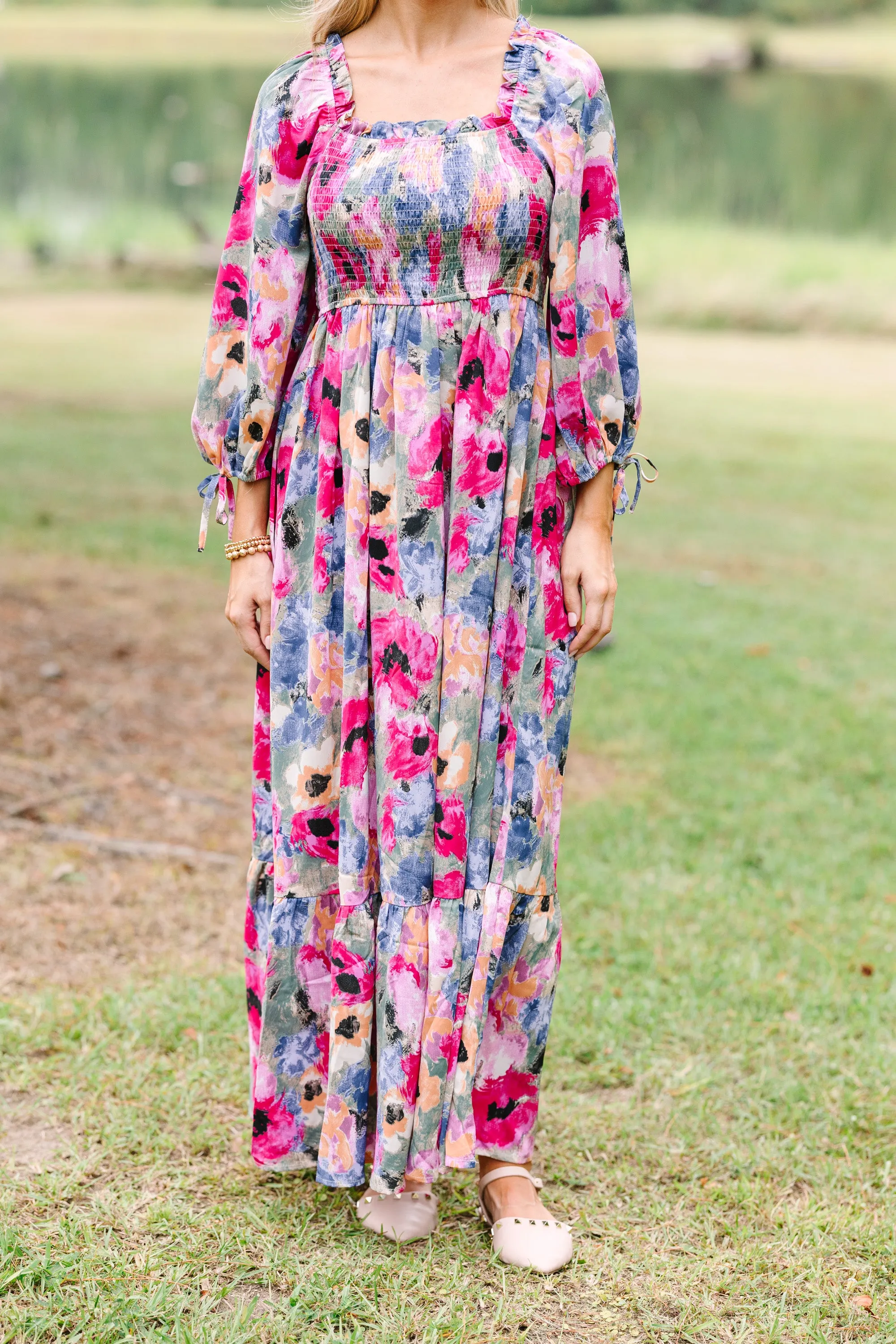 Living Out Loud Orchid Purple Floral Maxi Dress