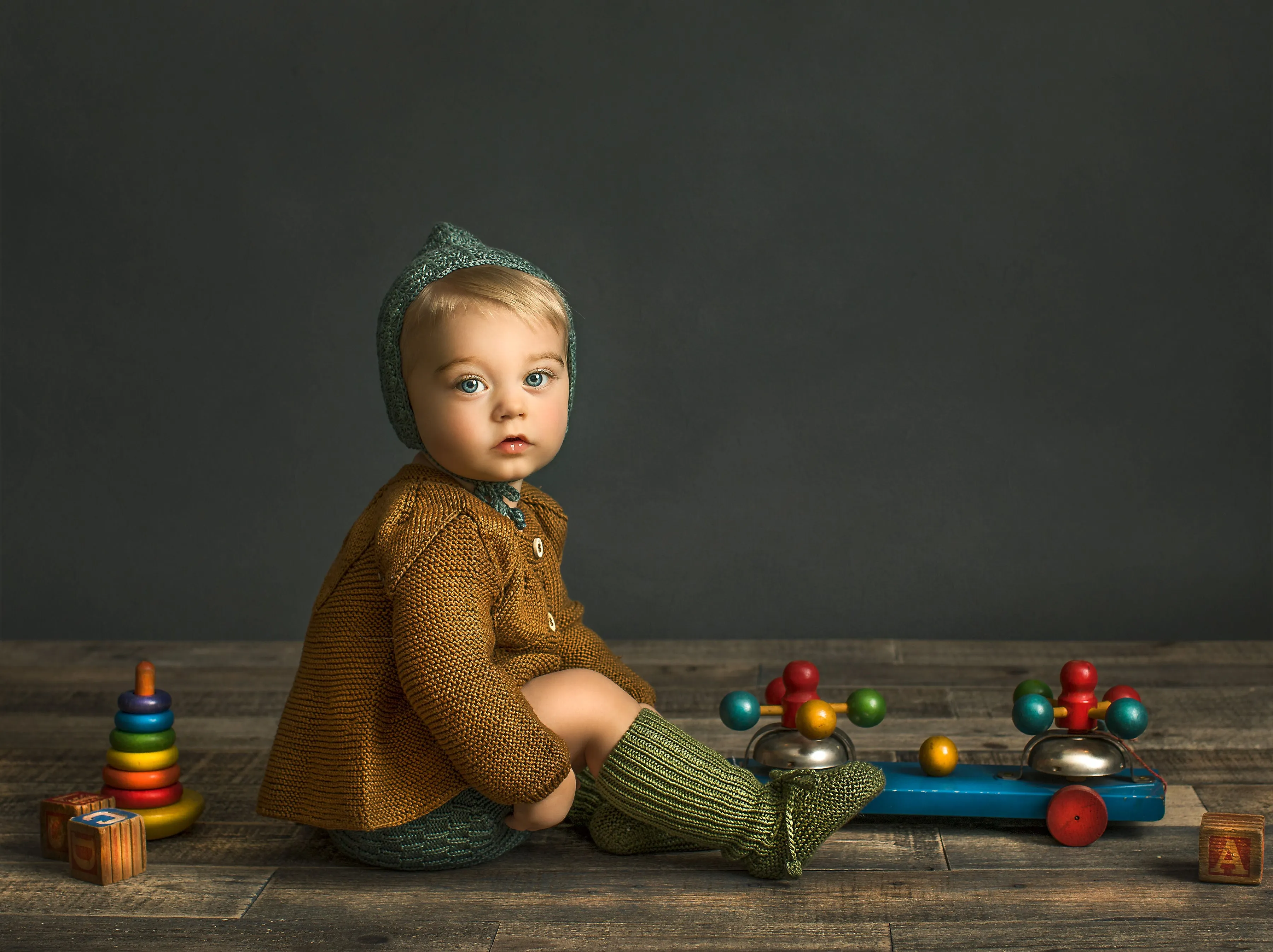 Long Cotton Booties - Earth Colours