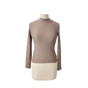 Mango Dusty Pink & Gold High-neck Metallic Knit Top | Pre Loved |