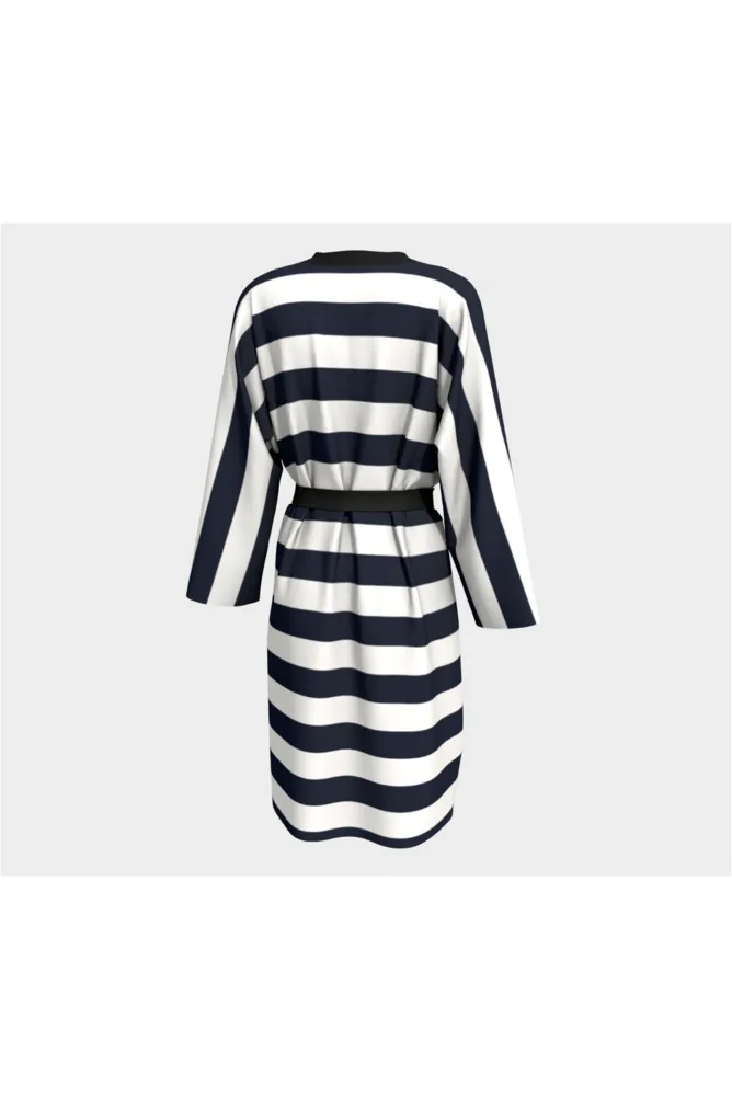 Midnight Blue Stripe Peignoir