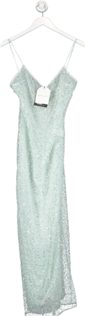 Mistress Rocks Blue Iced Sequin Beaded Maxi Dress UK M