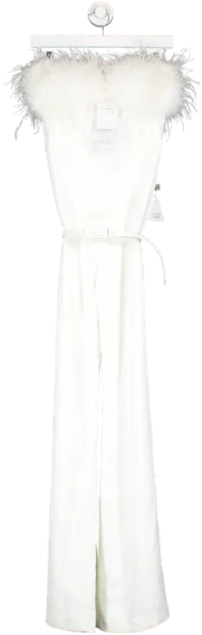 Nadine Merabi White Colette Jumpsuit UK 8