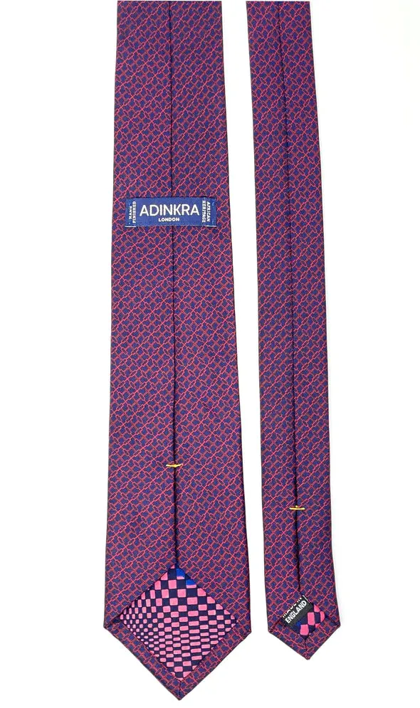 NSAA Hand Finished Silk Tie - Red/Navy-Blue