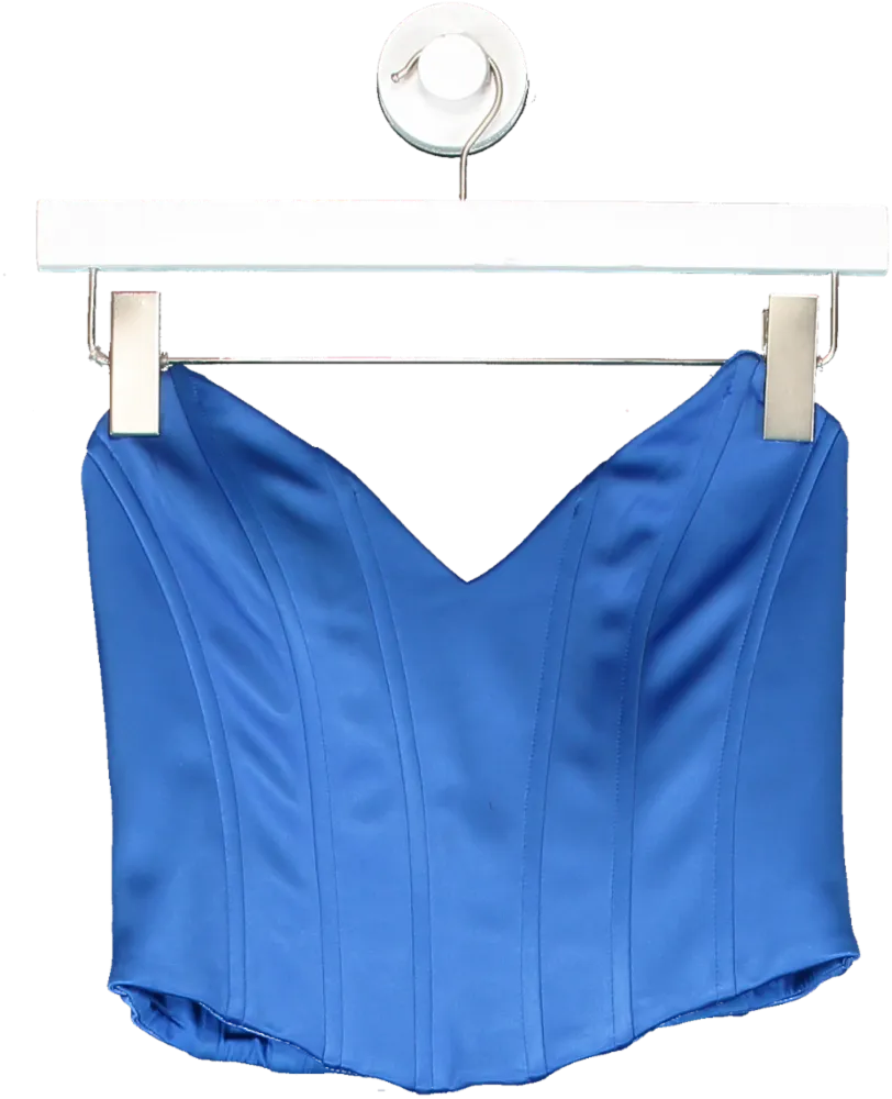 Oh Polly Blue Buster Corset Crop Top UK 10