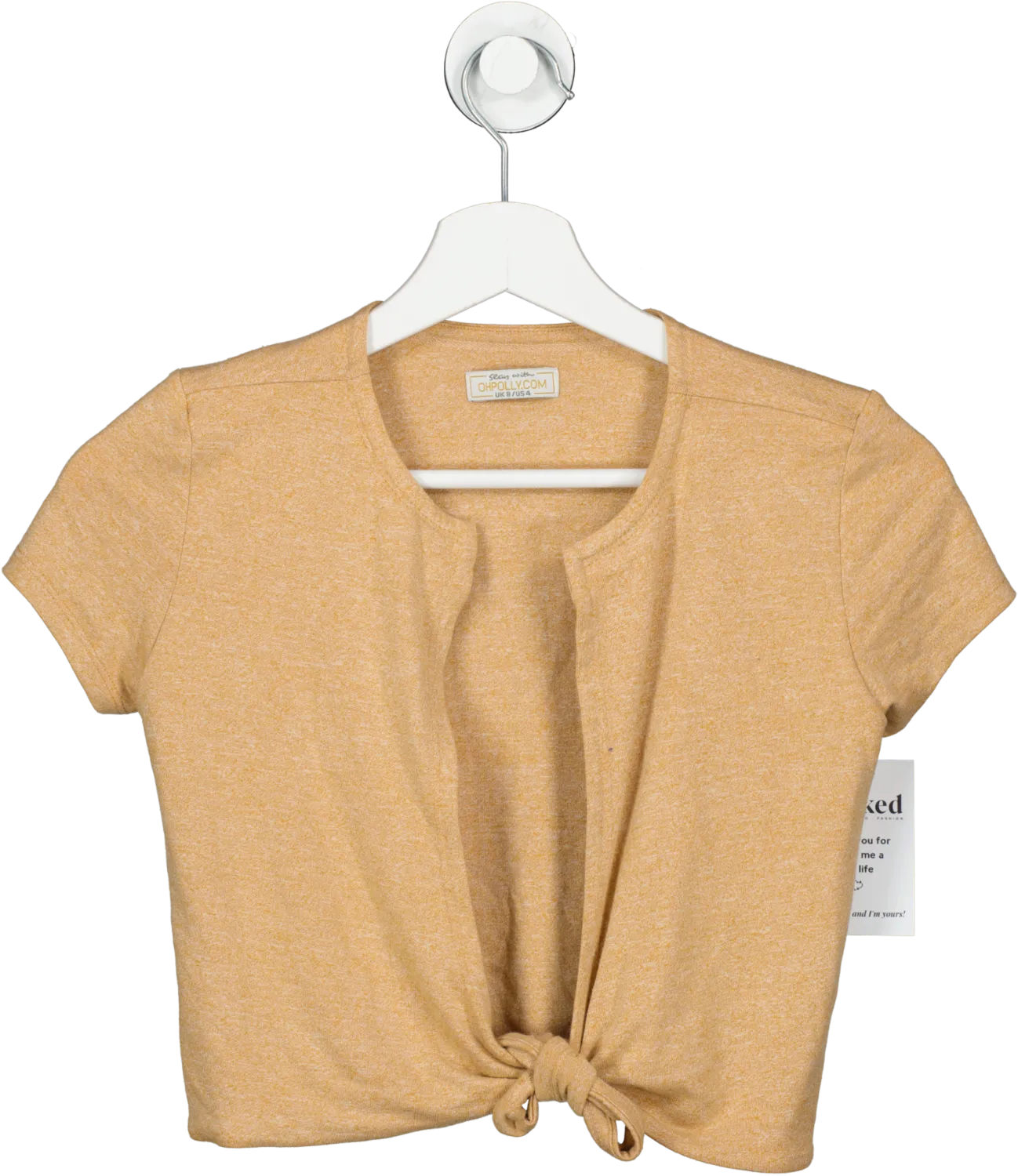 Oh Polly Orange Tie Front Crop Top UK 8