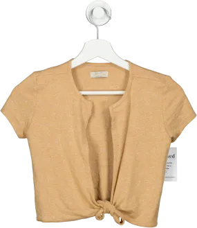 Oh Polly Orange Tie Front Crop Top UK 8