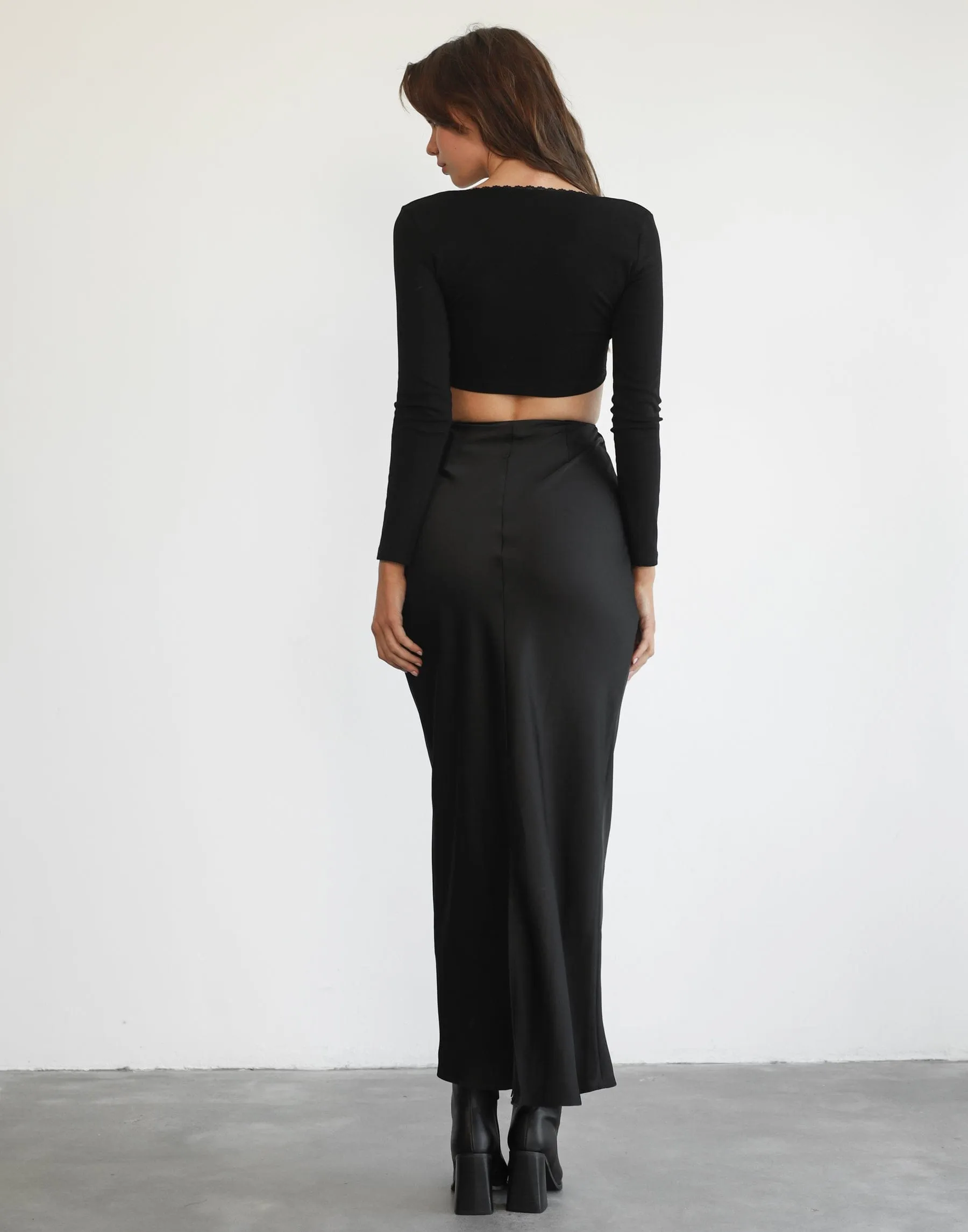 Phena Long Sleeve Top (Black)