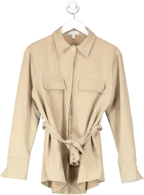 PRETTY LAVISH Beige Belted Shirt UK 8