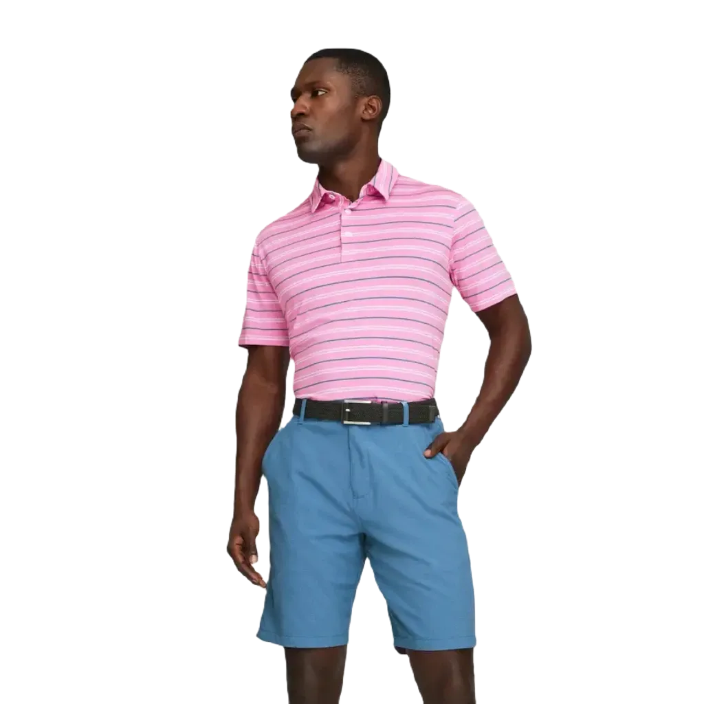 Puma MATTR Striper Golf Polo - Pink