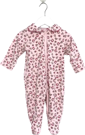 Rachel Riley Pink Cupcake Print Sleepsuit 9-12 Months