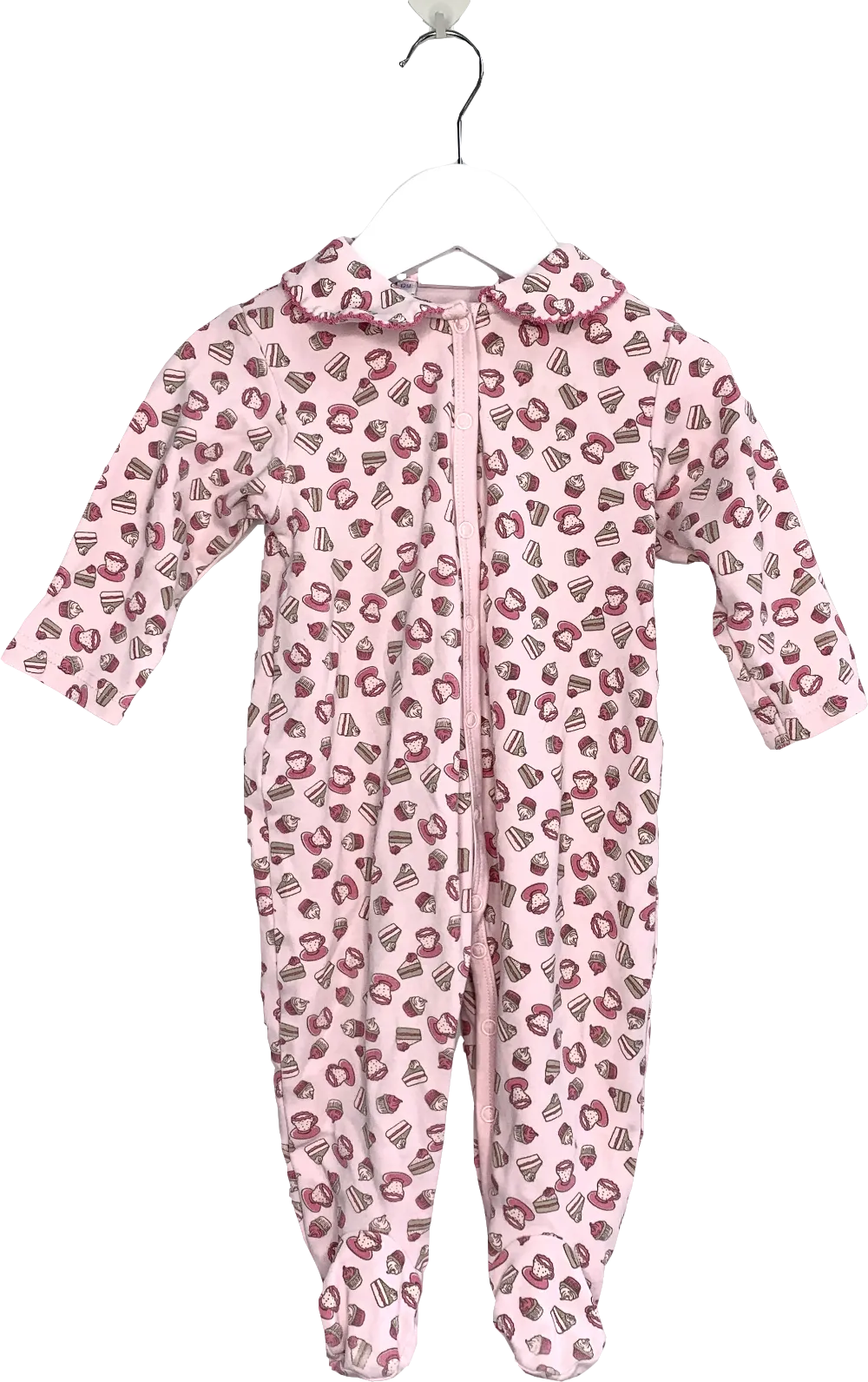 Rachel Riley Pink Cupcake Print Sleepsuit 9-12 Months