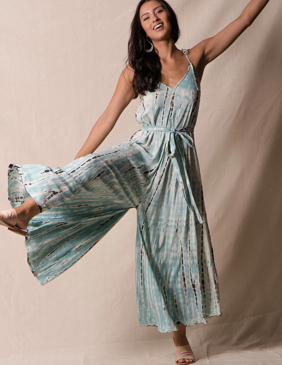 Shibori Tie-Dye Palazzo Jumpsuit