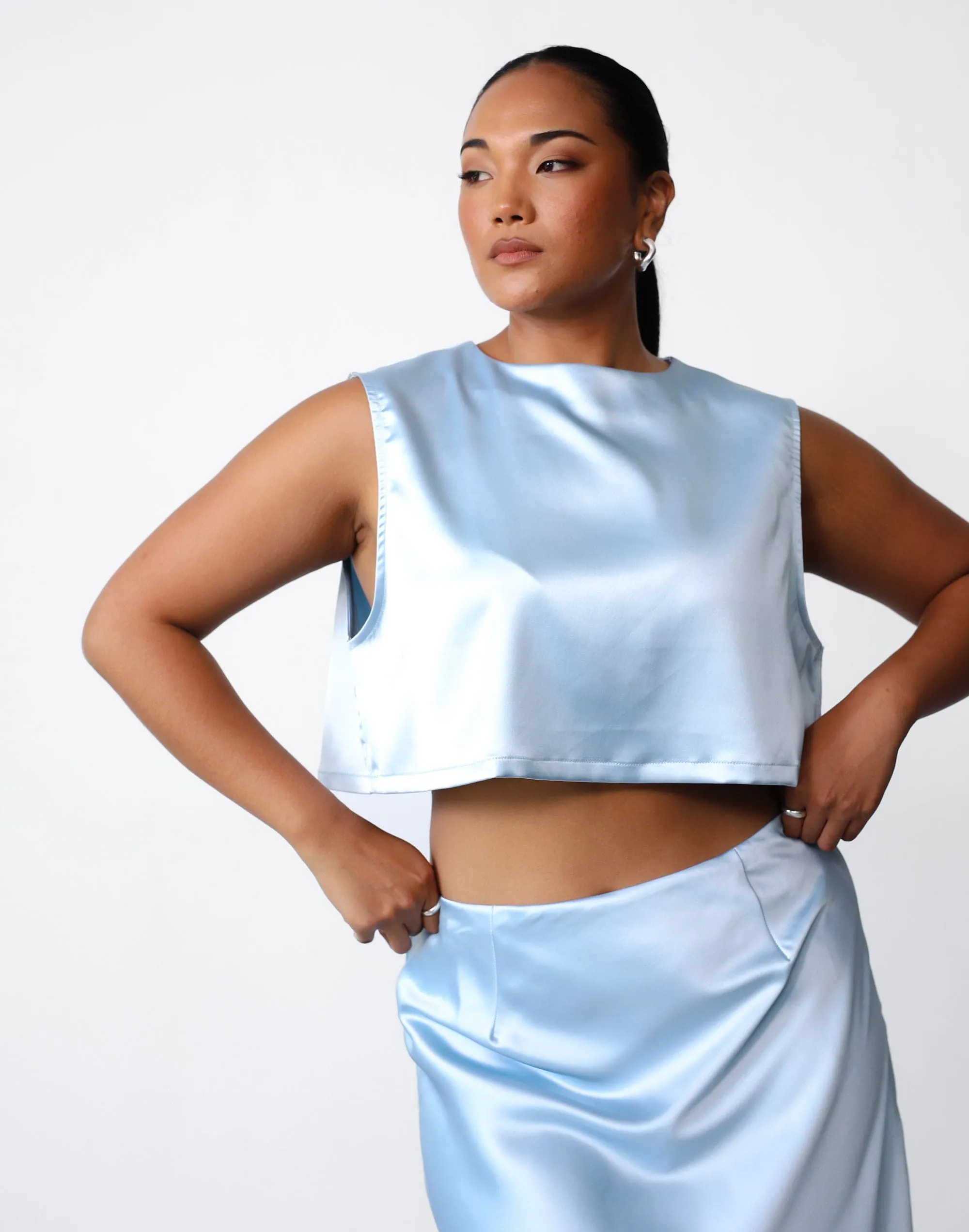 Sincerity Crop Top (Ice Blue)