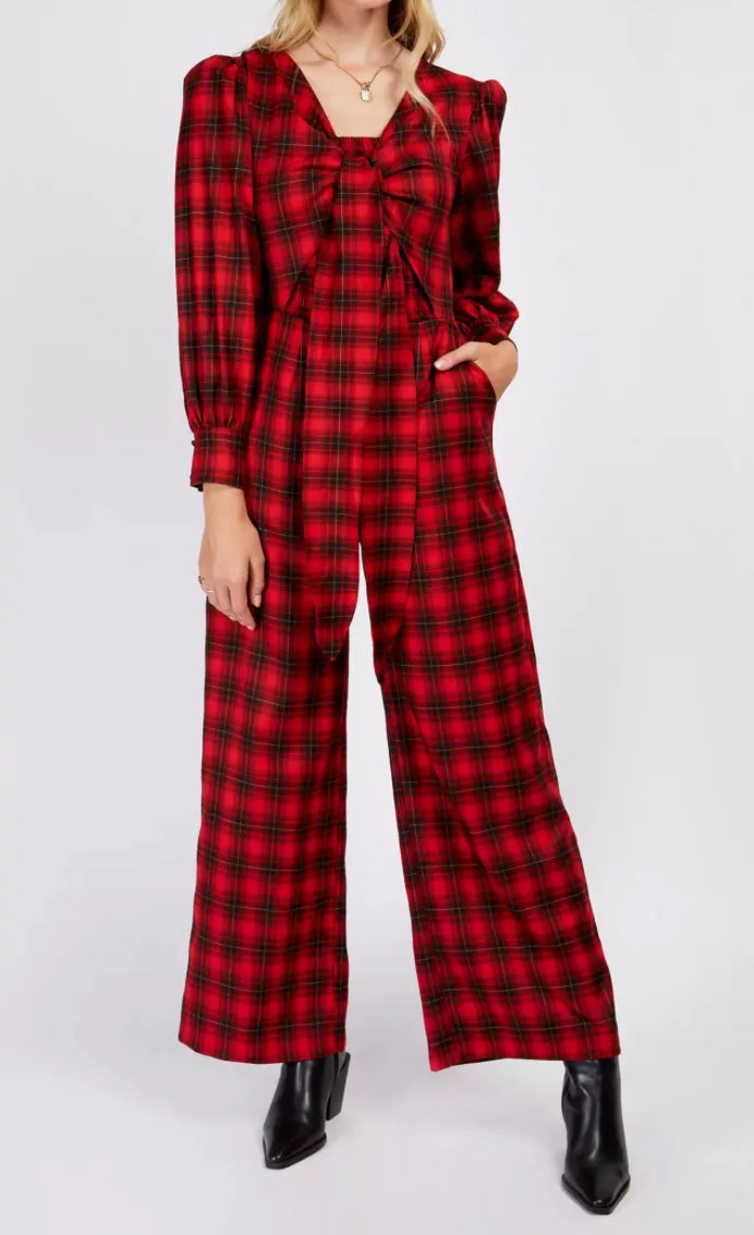 Somerset by Alice Red Check Tie Jumpsuit  - multiple sizes