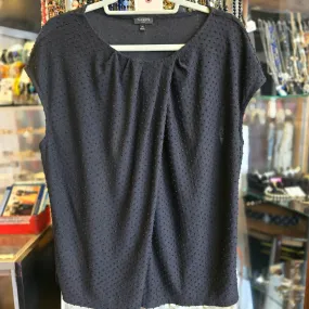 TALBOTS Black Dotted Sleeveless Top 2X