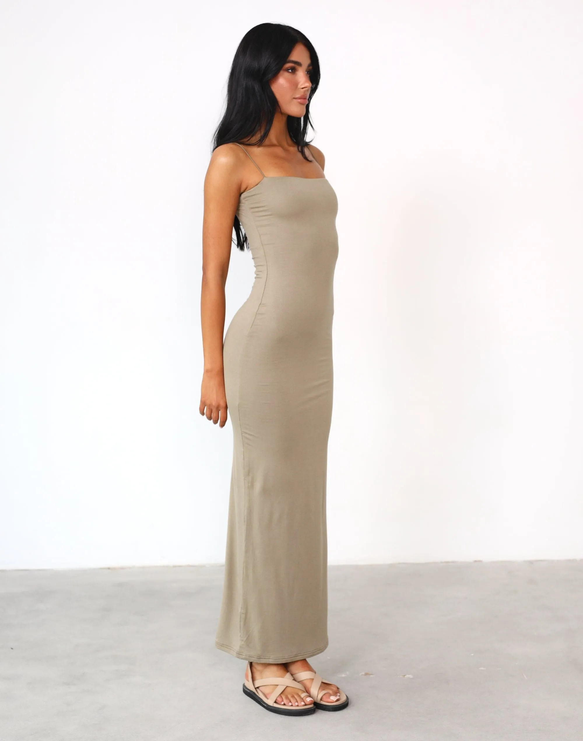 Tammy Maxi Dress (Light Khaki)