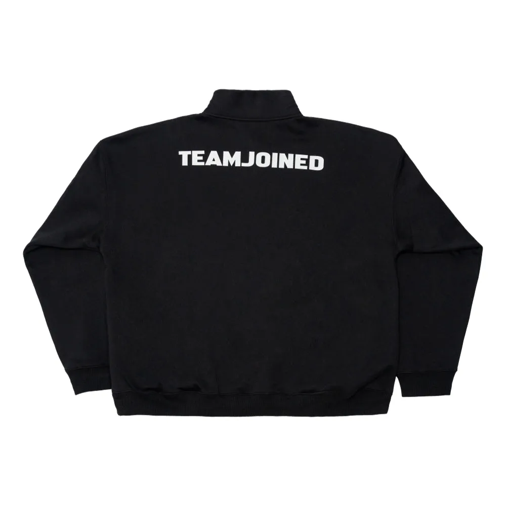 TEAMJOINED JOINED LOGO HALF-ZIP OVERSIZED SWEATSHIRT-BLACK