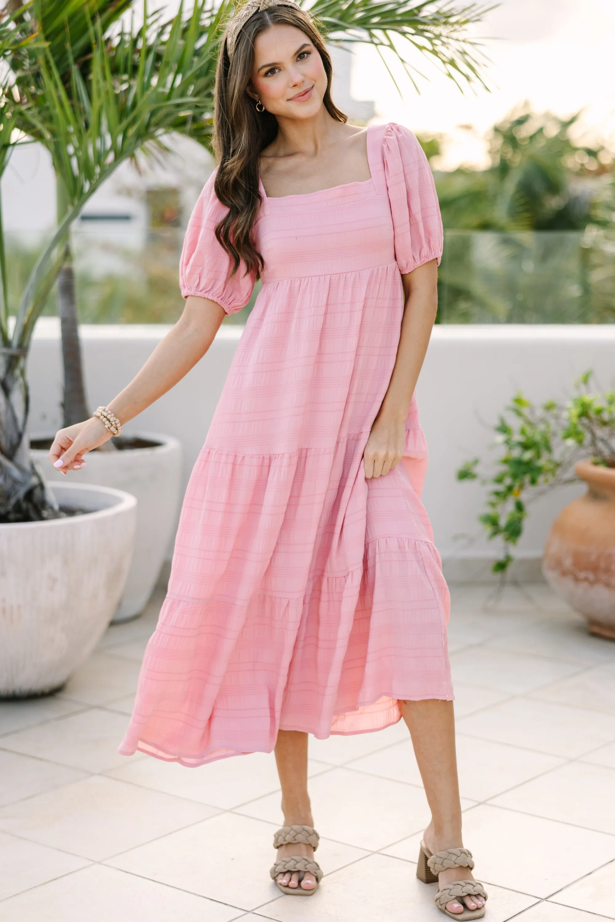 Think About It Mauve Pink Midi Dress