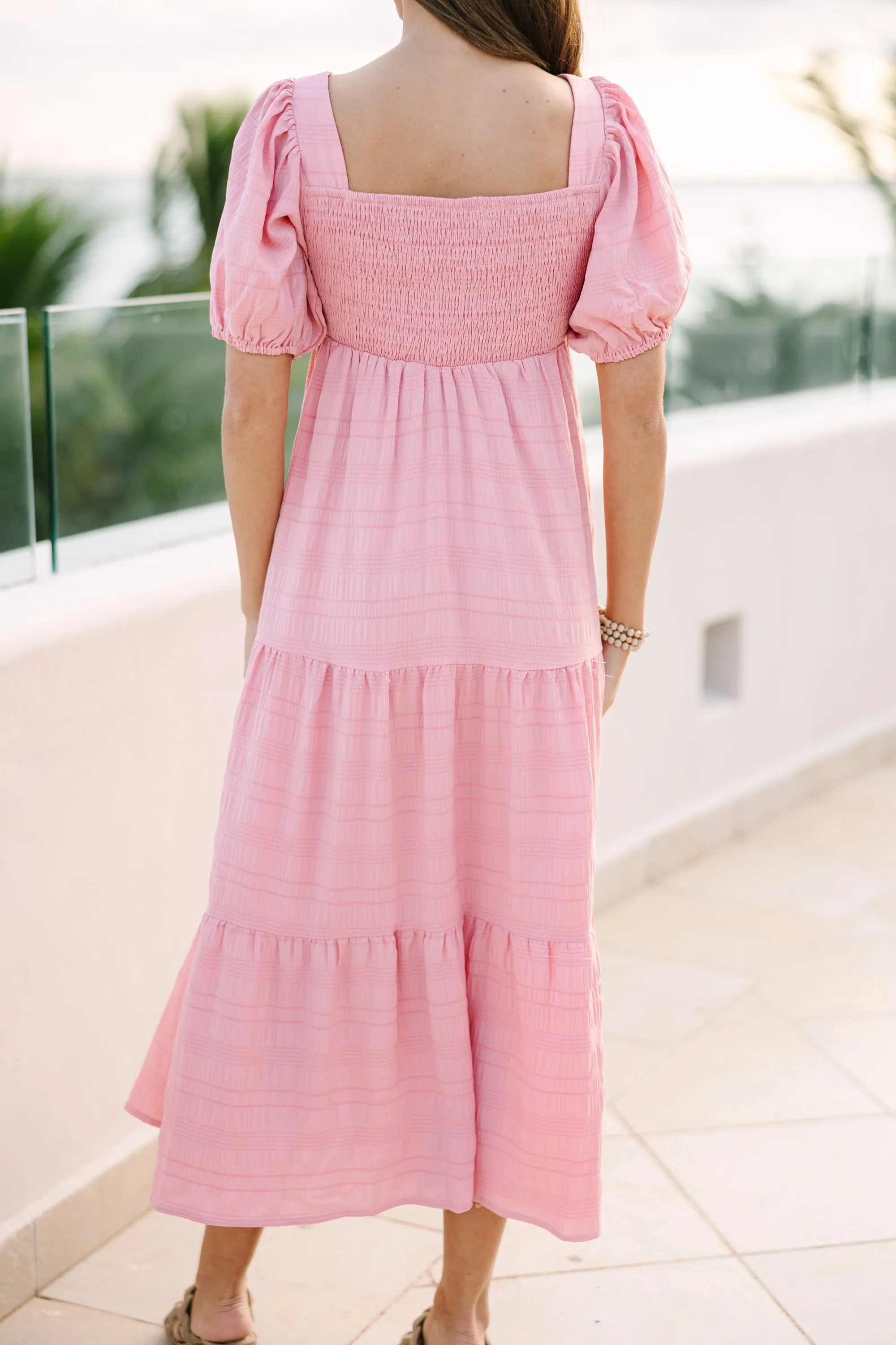 Think About It Mauve Pink Midi Dress