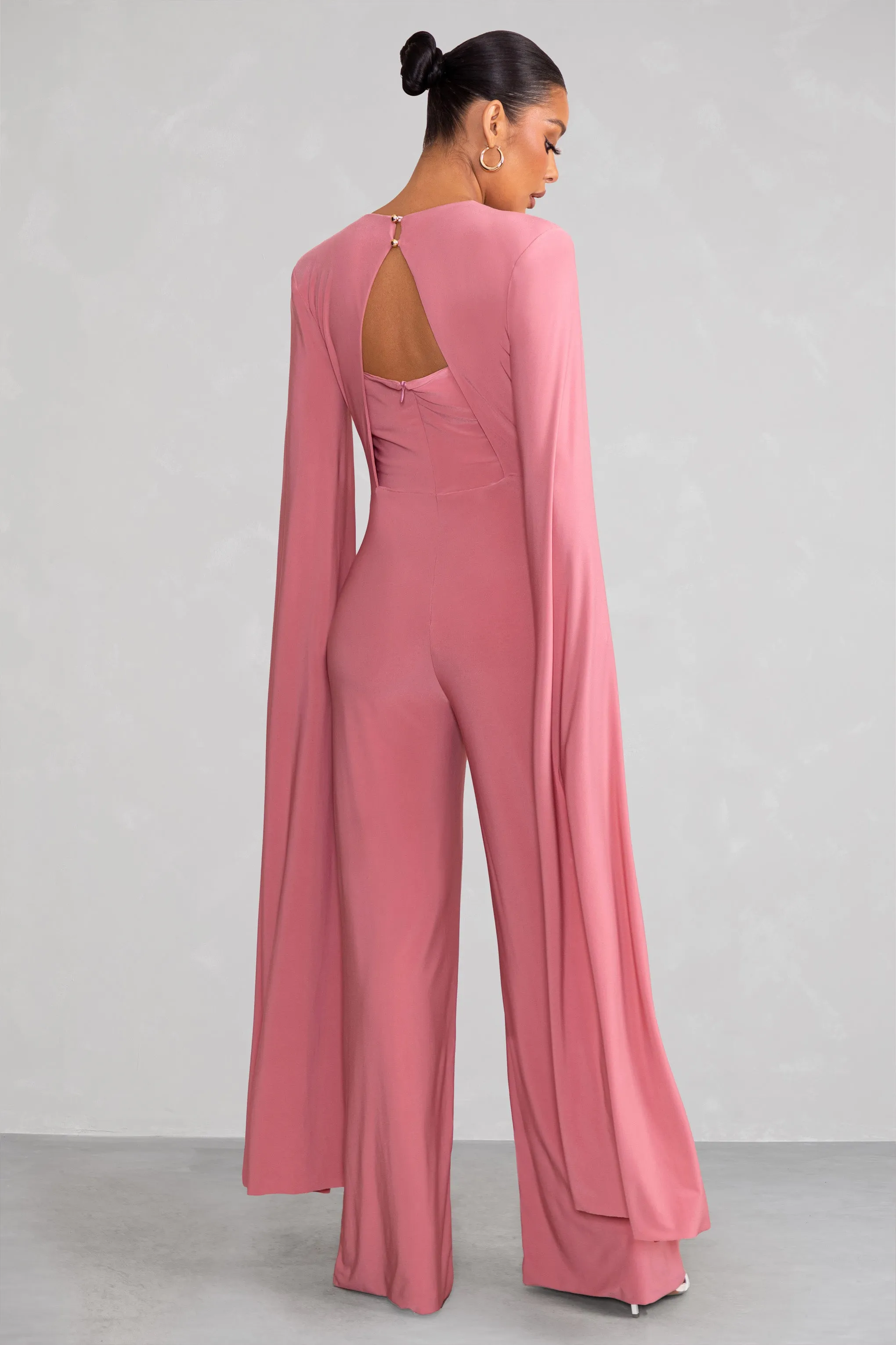 Triumph | Blush Plunge Neck Maternity Jumpsuit with Cape Sleeves