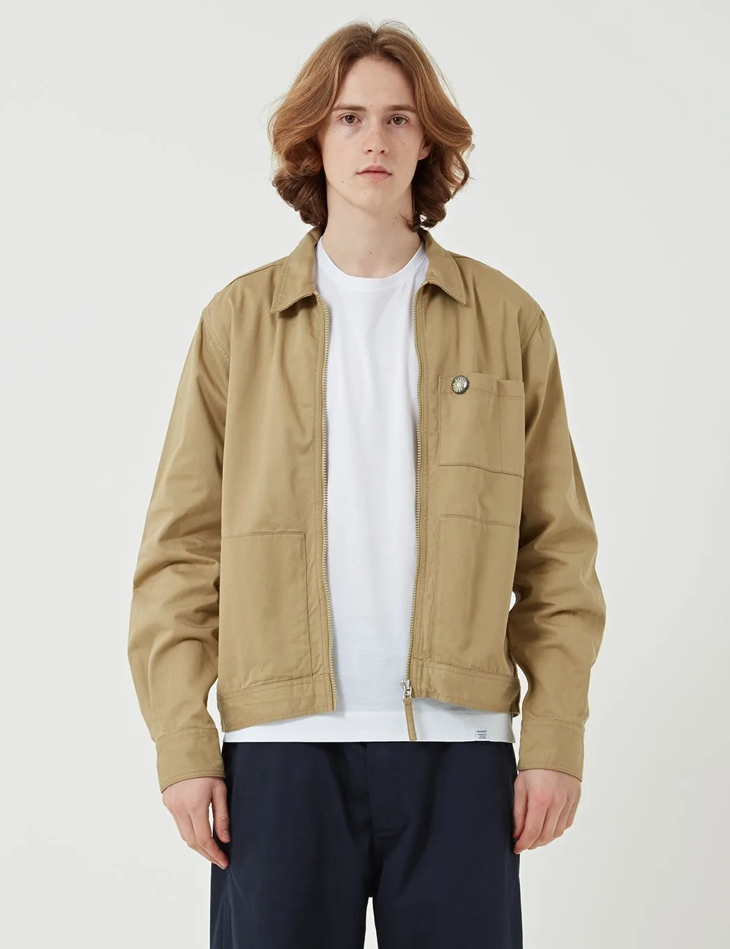 Universal Works Twill Zip Uniform Shirt - Sand