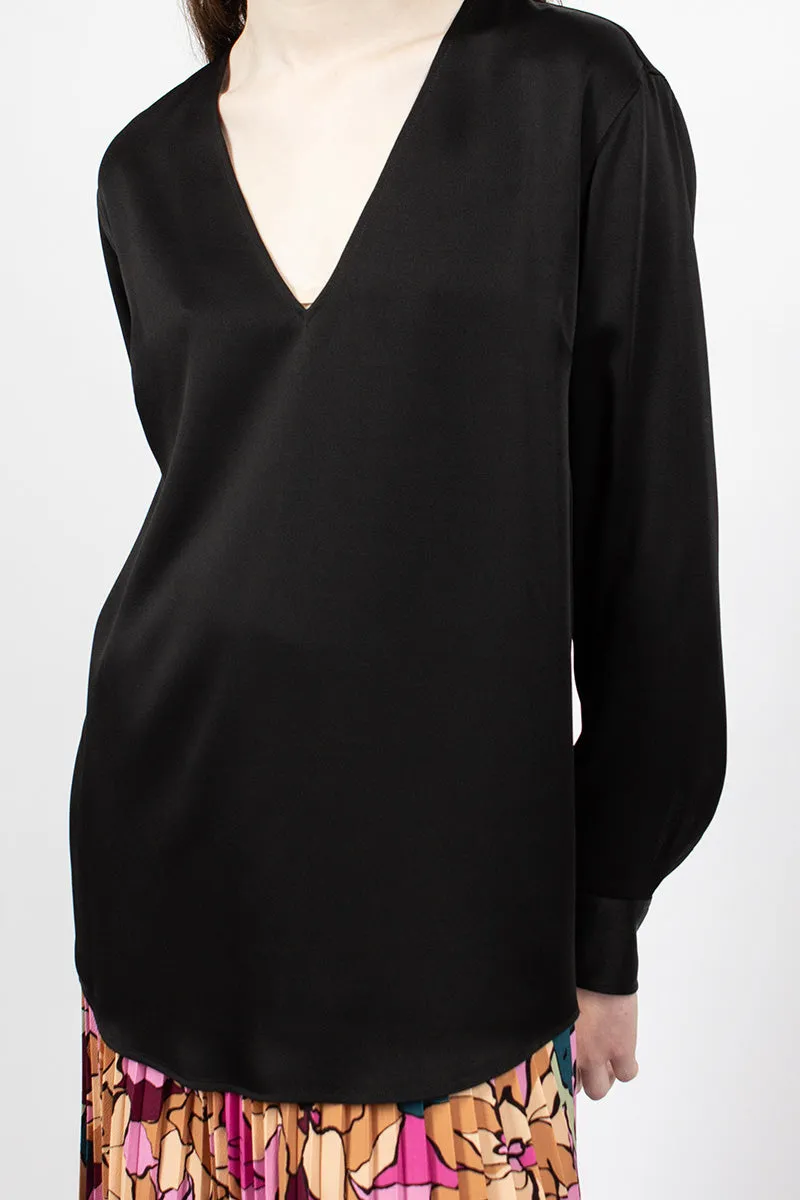 V Neck Blouse Black