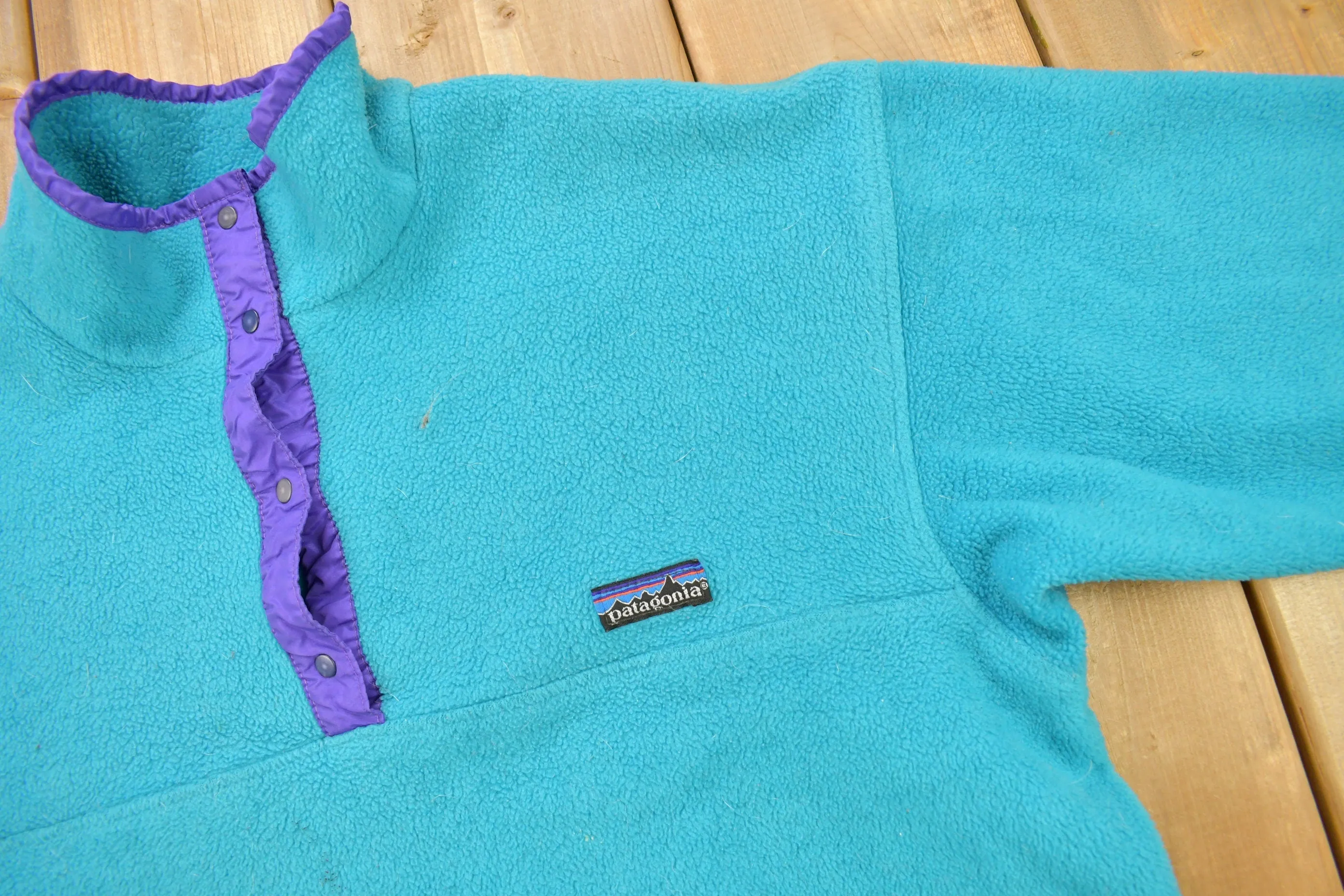 Vintage 1990s Patagonia T-Snap Fleece Kids Sweater Size 13-14 / 90s Patagonia / Made In USA / Hiking / Baby Patagonia