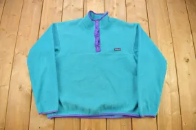 Vintage 1990s Patagonia T-Snap Fleece Kids Sweater Size 13-14 / 90s Patagonia / Made In USA / Hiking / Baby Patagonia