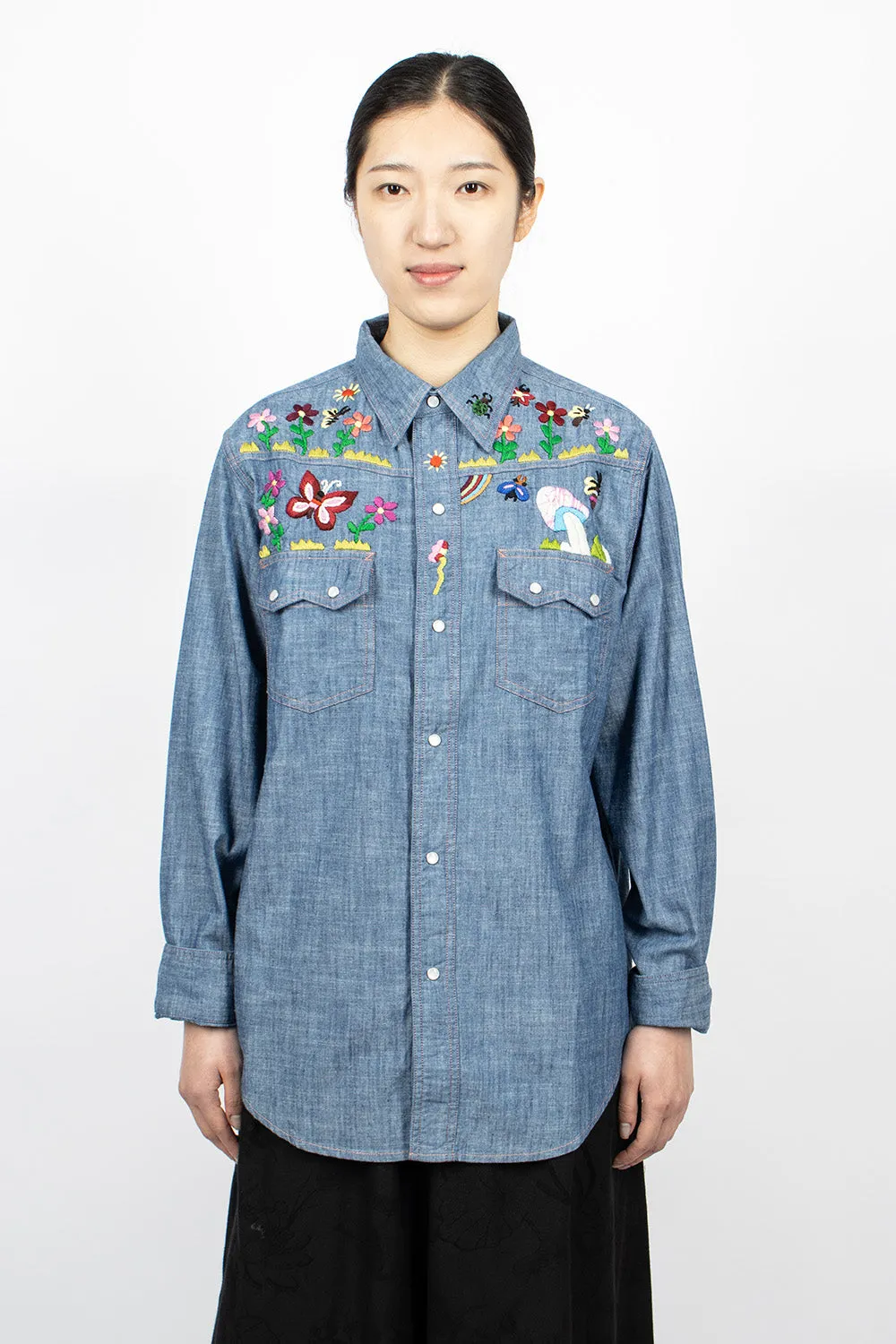 Western Shirt Chambray Embroidery