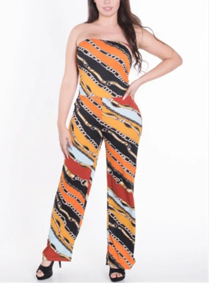 YELLOW ABSTRACT JUMPSUIT