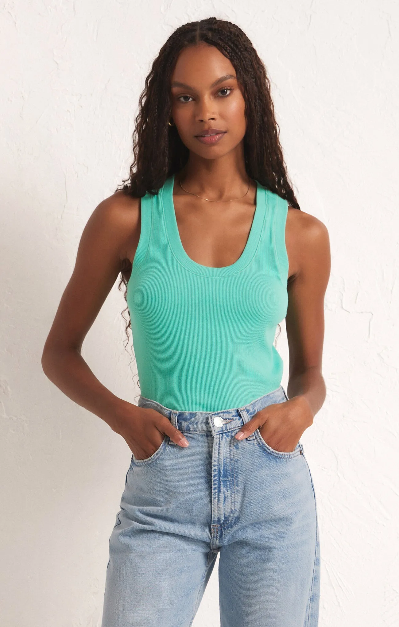 Z Supply Sirena Rib Tank - Cabana Green