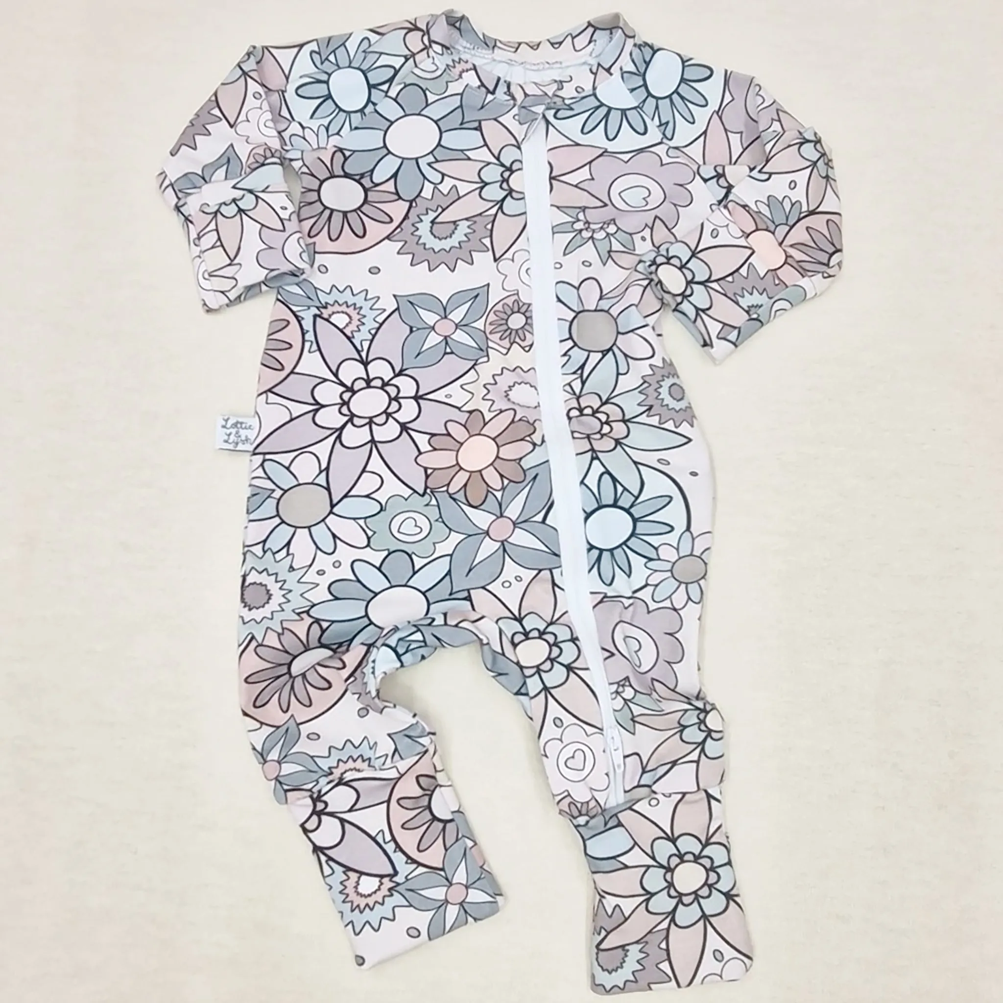 Zipped Sleepsuit | Pastel Floral